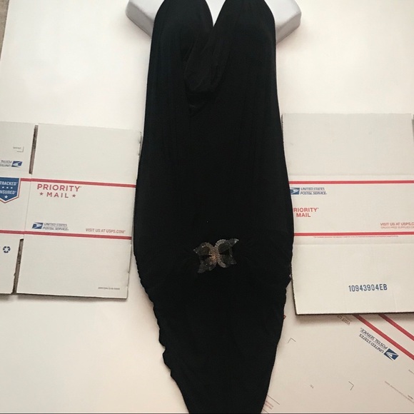 Cowl Neck Halter Backless Dress - Picture 5 of 16